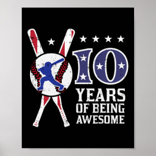 Póster 10 Años Siendo Impresionante Bandera Bysebyll Cump