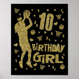 Póster 10 Chicas de cumpleaños jugador de baloncesto de d