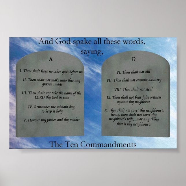 Póster 10 Commandments in Clouds Poster (Frente)