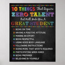 Póster 10 cosas para ser un gran Poster de aula estudiant