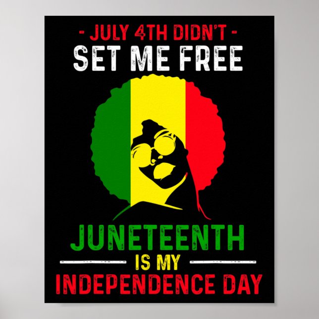 Póster 10 de junio: Bandera afroamericana libre (Frente)
