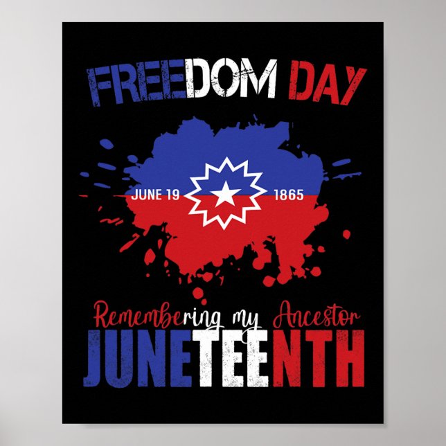 Póster 10 de junio celebró la libertad azul blanco rojo l (Frente)