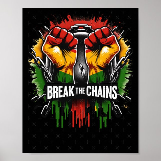 Póster 10 de junio Rompe las Cadenas Historia Negra (Frente)