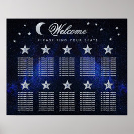 Póster 10 Estrellas de Mesa Cielo Celestial Gráfico de As