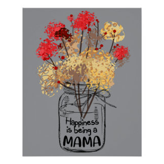 Póster 10 La felicidad es ser una mamá regalo divertido p