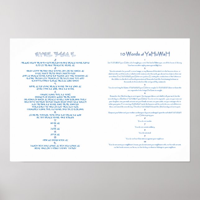 Póster 10 mandamientos (Frente)