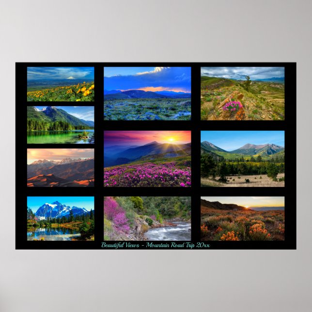Póster 10 Planilla fotográfica horizontal y galería de te (Frente)