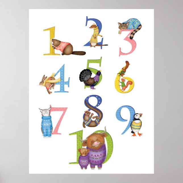 Póster 10 poster de animales escoceses (Frente)