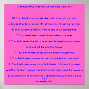 Póster 10 razones el corte de pelo de sus perros costaron