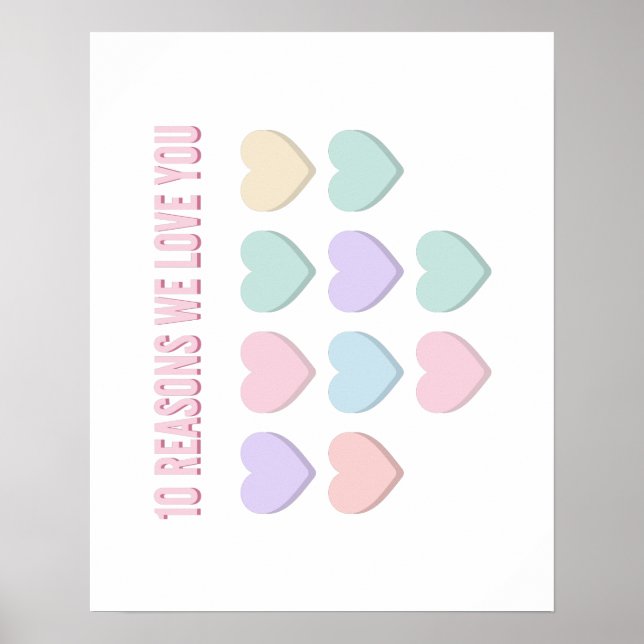 Póster 10 Razones por las que te amamos - Décimo Regalos  (Frente)