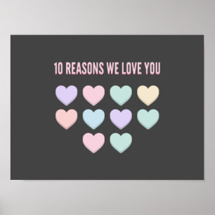 Póster 10 Razones por las que te amamos - Décimo Regalos 