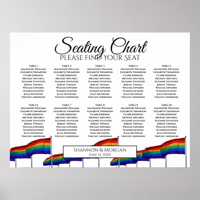 Póster 10 Tabla de asientos del Boda del Orgullo Gay (Frente)