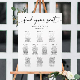 Póster 10 Tablas Encuentre Su Tabla De Asientos