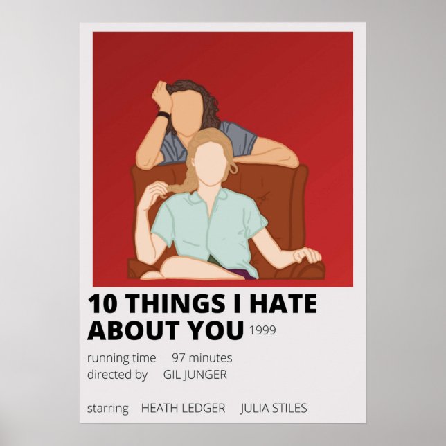 Póster 10 things i hate about you minimalist (Frente)