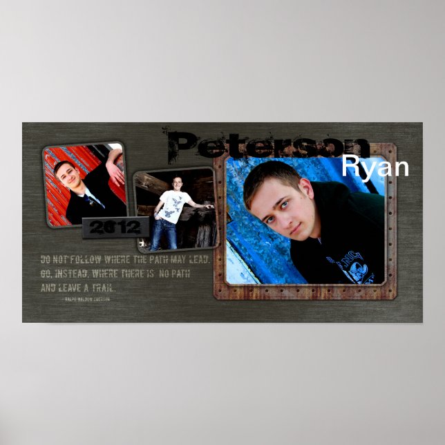 Póster 10"x20" 3 Ranura Collage Montaje de serie superior (Frente)