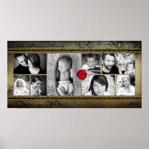 Póster 10"x20" 8 Slot Family Collage Montage Regocijo