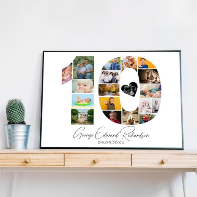 Póster 10th Birthday Photo Collage Poster Keepsake (Subido por el creador)