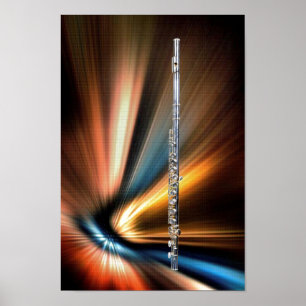 Póster 10x14 Poster de flauta o foto para músico