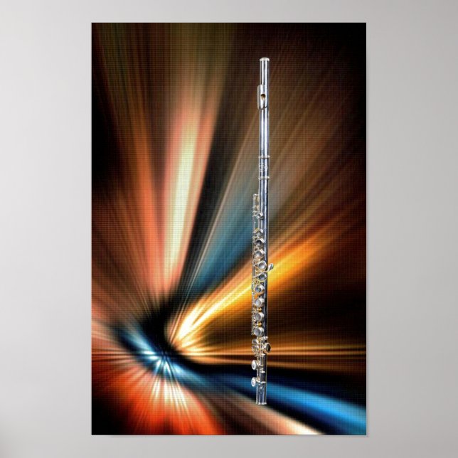 Póster 10x14 Poster de flauta o foto para músico (Frente)