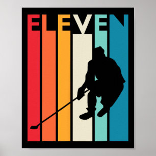 Póster 11.ª Regalo de cumpleaños Once Hockey Vintage 11 a