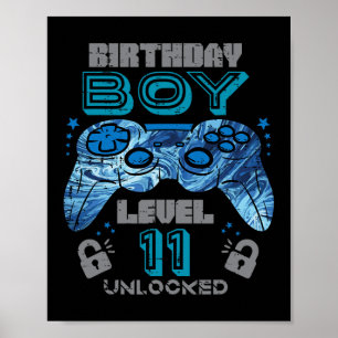 Póster 11.º Jugador de Cumpleaños Nivel 11 Videojuegos De