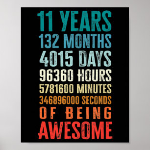 Póster 11 años 132 meses de ser asombrosos 11 años