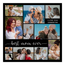 Póster 11 Collage de fotos Mejor Mamá Nunca Glossy