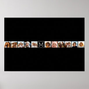 Póster 11 Cuadrícula de Colaje con Monograma