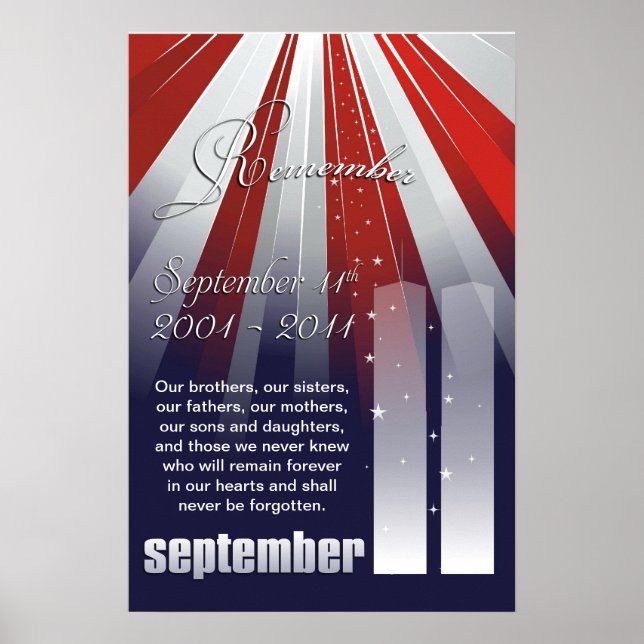 Póster 11 de septiembre - Gran Poster de recuerdo (Frente)