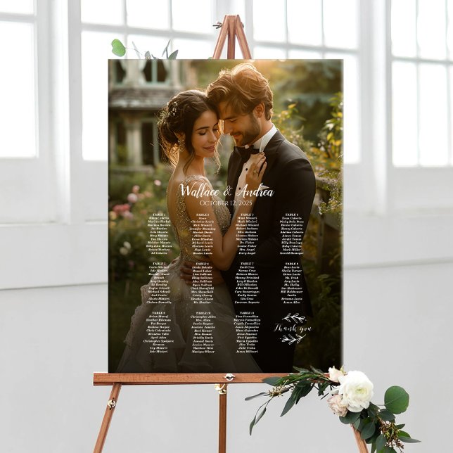 Póster 11 mesas elegante gráfico de asientos para bodas d (Subido por el creador)