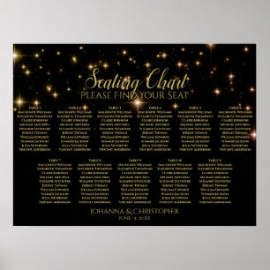Póster 11 Tabla de asientos para Bodas de mesa Estrellas
