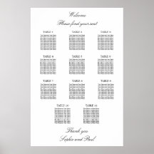 11 Tabla Gráfico de Asientos Minimalista Elegante