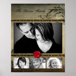 Póster 11"x14" 4 Slot Family Collage Montaje de alegría