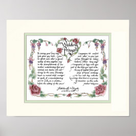 Póster 11 x 14 Boda Oración, caligrafía del aniversario