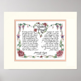 Póster 11 x 14 Boda Oración, caligrafía del aniversario