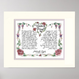 Póster 11 x 14 Boda Oración, caligrafía del aniversario