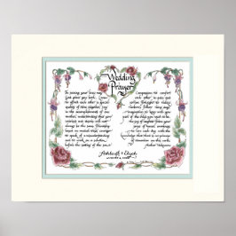 Póster 11 x 14 Boda Oración, caligrafía del aniversario