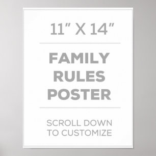 Póster 11" x 14" familia gobierna el poster