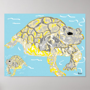 Póster 11" x 8,5", papel Poster de valor (mate)Tortugas m