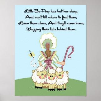 Póster 11x14 Pequeños niños de Bo Peep Shee Rhyme Sala Ar