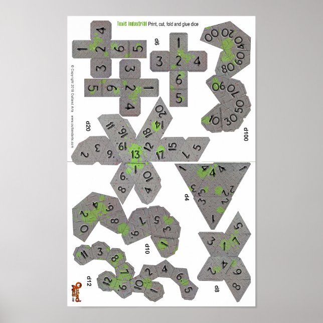 Póster 11x17-papel-dados-Toxic-hoja industrial-prensa (Frente)