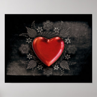 PÓSTER 1209 CORAZÓN NEGRO OSCURO EMO AMOR OSCURO