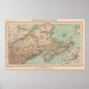 Póster 129 Maine, Nova Scotia, New Brunswick, Quebec