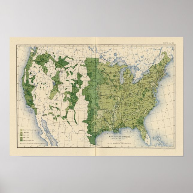 Póster 129 Tamaño de las explotaciones 1900 (Frente)