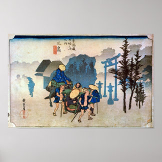 PÓSTER 12. 三島宿, 広重