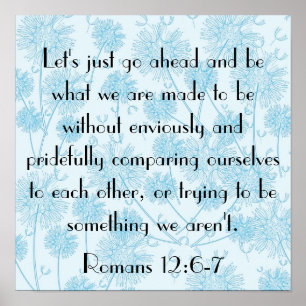 Póster 12:6 de los romanos del recordatorio del verso de