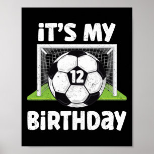 Póster 12 años de edad fútbol 12 cumpleaños jugador niños