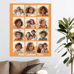 Póster 12 Collage de fotos con Naranja Antecedentes<br><div class="desc">Añade tus fotos favoritas a esta plantilla divertida. Puedes usar fotos de Instagram o cualquier foto para esta cuadrícula.</div>