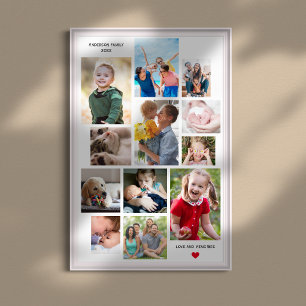 Póster 12 Collage de memoria de familia fotográfica con c