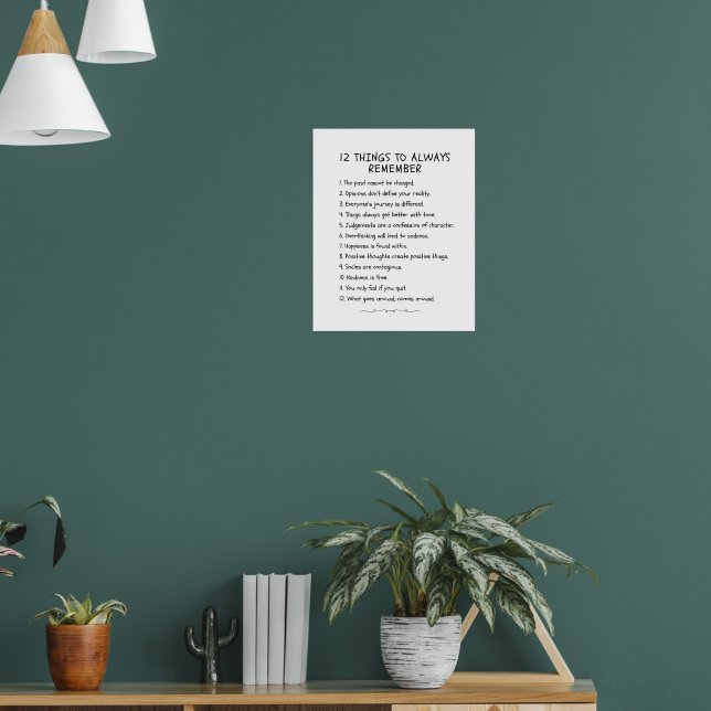 Póster 12 cosas que recordar - Poster motivacional (Salón 1)